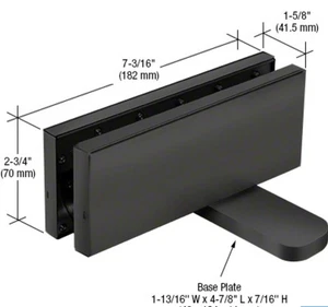 CRL 380HMBL MATTE BLACK HYDRAULIC PATCH FITTING WITH 2-9/16" SETBACK -New In Box - Picture 1 of 4