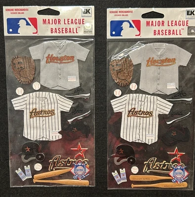 Houston Astros MLB Stickers Lot of 2 EK Success Scrapbook Craft Stocking Stuffer - Image 1 of 4