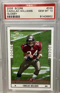 Cadillac Williams 2005 Score Glossy Rookie RC #335 Buccaneers PSA 10 - Imagen 1 de 7