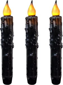 Real Wax Hand Dipped Battery Operated LED Timer Taper Candles Country Primitive - Picture 1 of 7