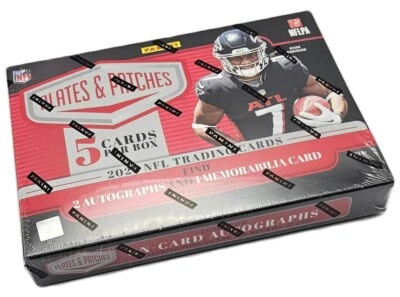2023 Panini Plates & Patches Football Factory Sealed Hobby Box 3 Hits Per Box! - Image 1 of 2