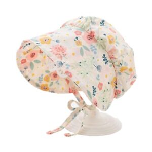 Infant Princess Hats Baby Girl Spring Bonnet Toddler Adjustable Floral Print Hat