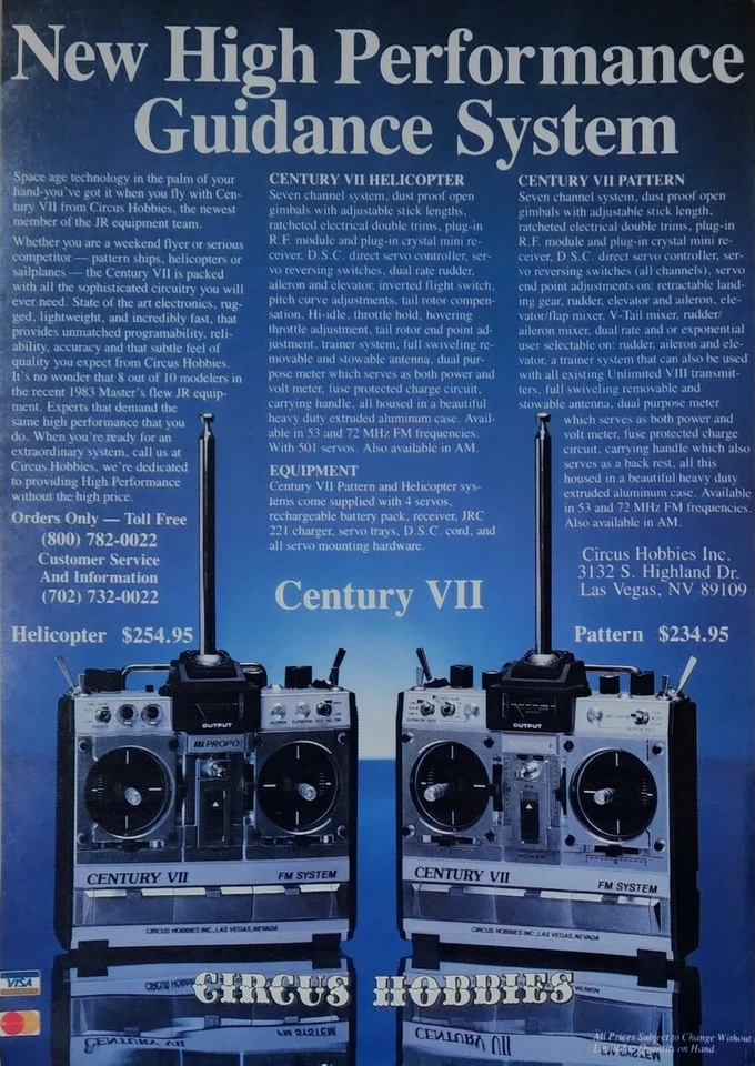 Vintage 1987 Circus Hobbies Century VII Radio Print Ad Ephemera Wall Art Decor - Image 1 of 1