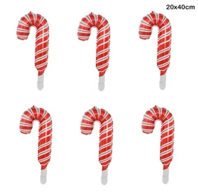 Globos inflables de aluminio de 16 pulgadas con bastón de caramelo de Navidad 10 piezas fiesta de Navidad Reino Unido Foto 1 de 4