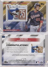 2022 Topps Update Special Event Manufactured Relics Gold /50 Juan Soto Patch