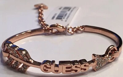 Brazalete Flecha Guess Oro Rosa Metal/Estrás Transparente Nuevo con Etiquetas, Línea Exclusiva, $60 Foto 1 de 3