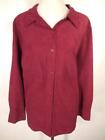 Beautiful Women's 22/24Wp 2Xwp Catherines Burgundy Long Sleeve Button Blouse