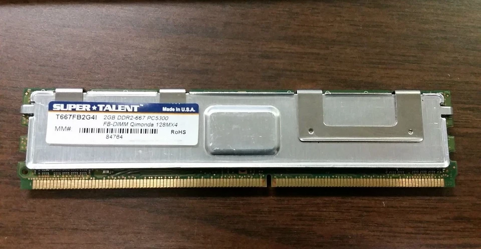 Super Talent T667FB2G41  2GB DDR2-667  PC2-5300 FB-DIMM Qimonda 128M/4 - Image 1 of 1