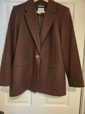 Nuevo Blazer Para Mujer Sag Harbor Marrón 100% Lana De Colección Talla 12 Foto 1 de 4