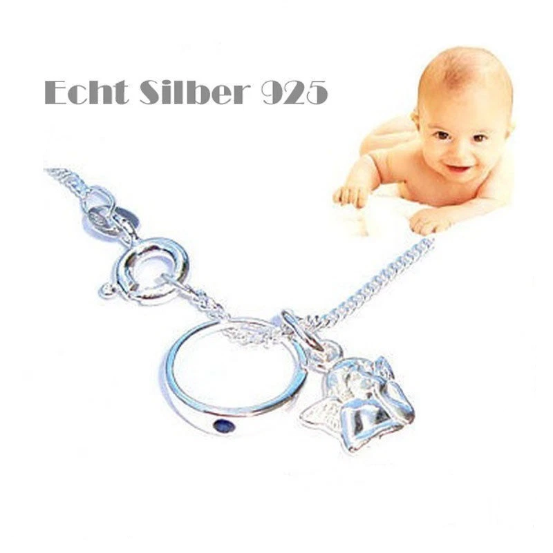 MARKENLOS - SCHMUCK ECHTSCHMUCK SET JUNGEN TAUFSCHMUCK TAUFRING & ENGEL & KETTE 925 SILBER SCHUTZENGEL TAUFE NEU