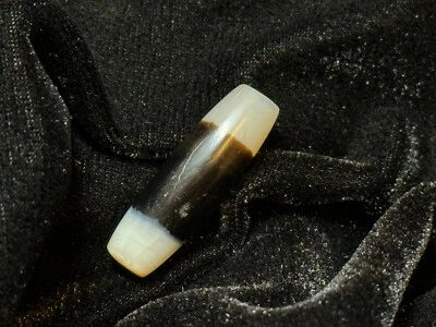 antiguo abalorio dzi original abalorio blanco y negro de Oriente Medio  Foto 1 de 4