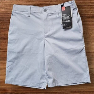 Under Armour NWT Boy's Loose Fit Grey Flat Front 8" Shorts Size 12 Heatgear - Picture 1 of 6