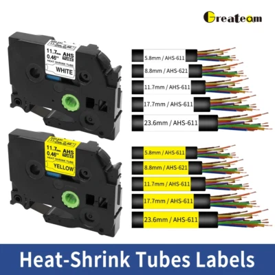 Schrumpfschlauch Brother P-Touch HSe-211 211 HSe-231 631 HSe-241 HSe-251 2:1