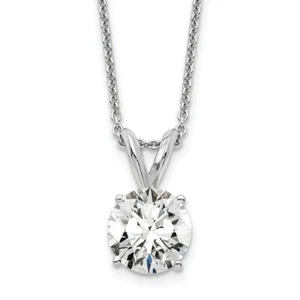 1Ct Lab Grown Diamond Solitaire 18in Necklace in 14k White Gold ( VS/SI, GH) - Picture 1 of 3