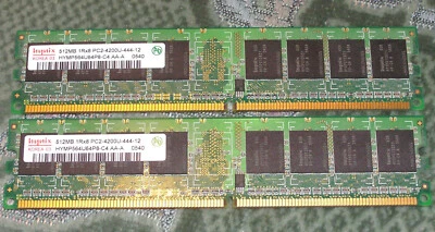 Hynix 512MB, HYMP564U64P8-C4 AA-A, DDR2-533 RAM PC2-4200U CL4 1Rx8, 240 Pin, x2 - Image 1 of 4