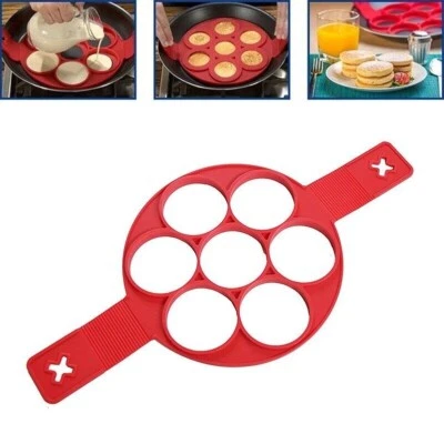 Nuovo stampo antiaderente per frittelle in silicone uovo anello macchina strumento di cottura perfetto - Immagine 1 di 4