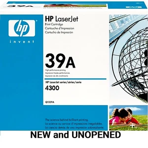 HP Q1339A 39A Black Toner Print Cartridge LaserJet Series 4300 Genuine UNOPENED - Bild 1 von 4
