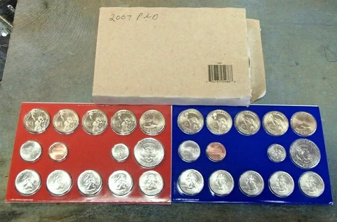 2007-P AND D US MINT 28 COIN UNCIRCULATED COIN SET COMPLETE NO PROBLEMS Cover