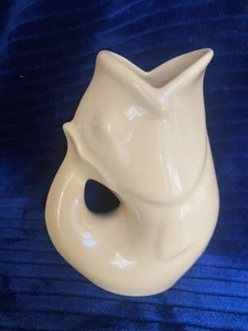 2006 Gurgle Pot Lemon Yellow Ceramic Fish Vase Pitcher 6.5” Excellent Condition - Bild 1 von 5