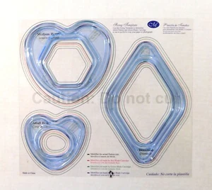 Creative Memories Cutting Patterns Sizing Template Gemstone Heart Diamond Crafts - Picture 1 of 3