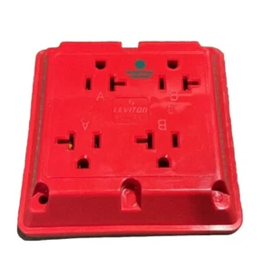 Pass & Seymour 420-HRED Hospital Grade Quad Receptacle 20A 125V - Red - Picture 1 of 6