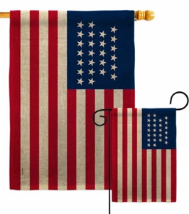 Bandera de jardín de arpillera de Estados Unidos 1836-1837 Americana antigua gloria patio casa bandera - Imagen 1 de 19