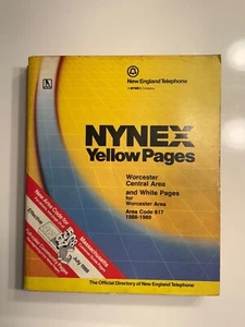 NYNEX Yellow Pages Worcester Central Mass 617 Phone Book Directory 1988 1989 - Picture 1 of 6