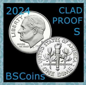 2024 S Roosevelt PROOF Clad Dime Gem Deep Cameo - In Stock - Ship TODAY!! - Picture 1 of 1