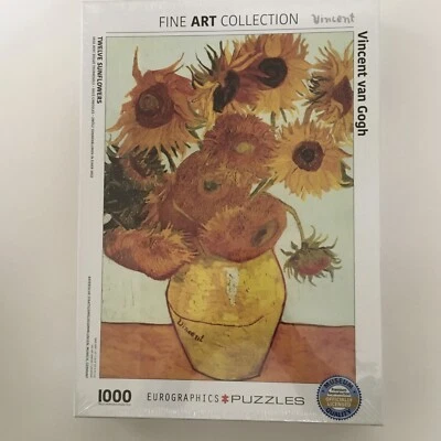 NEW Van Gogh Fine Art Puzzle 12 Sunflowers Vase 1000 Pieces | Eurographics Foto 1 de 4