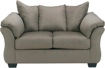 Darcy Casual Plush Loveseat, Grayish Brown - Image 1 of 4