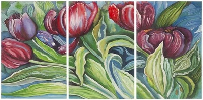 Safavieh NOUVEAU TULIPS Triptych Wall Art, Reduced Price 2172771684 ART2038A - Image 1 of 4