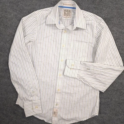 Camisa Ruehl No.925 Para Hombre S Blanca Azul Rayas Bolsillo Frontal Abotonada Manga Larga Foto 1 de 4