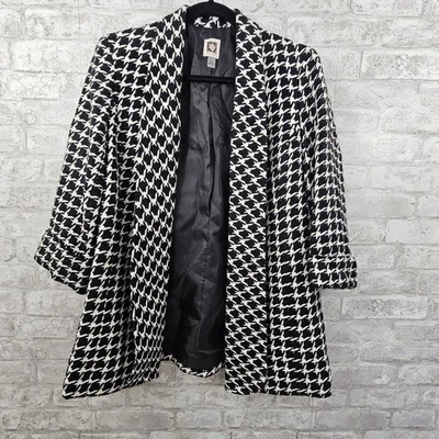 Blazer Anne Klein blanco y negro talla pequeña Foto 1 de 4