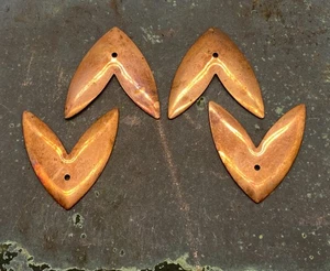 Estampaciones Boomerang Chevron vintage de latón cobre - 38 mm - Juego de 4 - Imagen 1 de 4