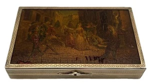 Early 20th Century French Silver Gilt Snuff Box, Inset Picture Panel. 5.3 ozt. - Picture 1 of 13