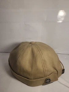 Two GEGEEN DOMOG Men Docker Cap Hats Skullcap Brimless Beanie Black And Tan - Picture 1 of 5