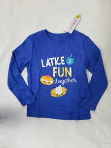 Boy's Latke Fun TogetherBlue Long Sleeve T-shirt-Size XS,S,M,L,XL-NWT SHIPS FREE - Picture 1 of 2