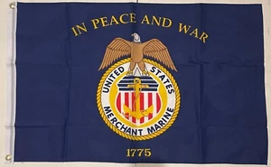 New MERCHANT MARINE 2X3ft FLAG superior quality fade resist USA seller - Picture 1 of 4