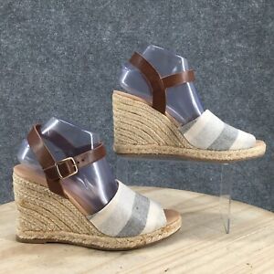 Mia Sandals Womens 10 M Martina Espadrille Ankle Strappy Brown Fabric Buckle