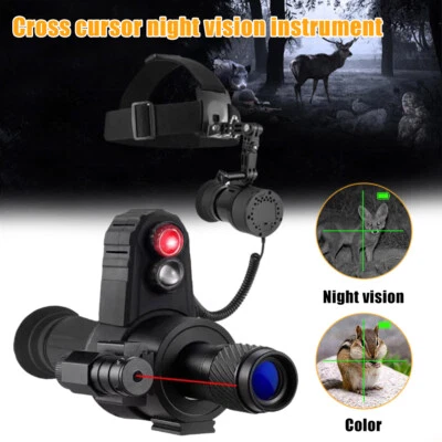7x Digital Night Vision Monocular 850nm Infrared Scope Head Mount Cross Cursor - Image 1 of 4