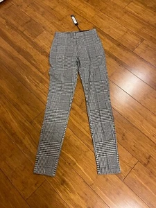 Tahari  "Men's Glen Plaid" Seam Front Pull On Jeggings Women's Size XS NWT - Picture 1 of 7