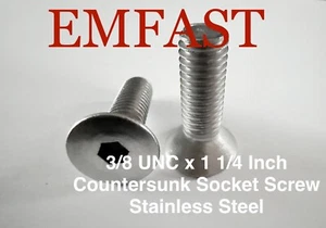 3/8 unc x 1 1/4 Inch countersunk socket screw stainless steel flat head bolts - Picture 1 of 4