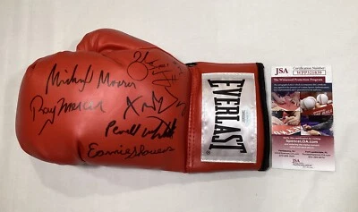 RIDDICK BOWE PERNELL WHITAKER VARGAS JUDAH MOORER 7 SIGNED AUTOGRAPH GLOVE JSA - Image 1 of 4