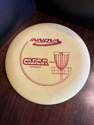64) Vintage Innova Disc Golf Aviar Putt And Approach Yellow w/ Red Foil 171g - Image 1 of 4