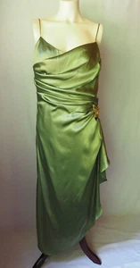 Vintage Bari Jay Party Cocktail Evening Dress Gown Green Gold Butterfly 12 $119 - Picture 1 of 6
