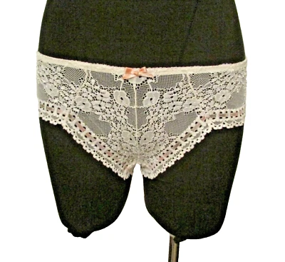 Braguita de bikini Oscar De La Renta etiqueta rosa 18-220 encaje floral corte alto pequeña Foto 1 de 4