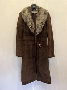karen millen real suede leather coat - size 10 uk. (Bx42) VGC - Picture 1 of 14