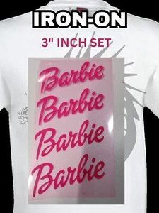 πΈ 3" Pink Barbie Iron-On Set (4 Pieces) - Picture 1 of 1