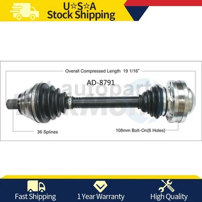 Junta de eje CV delantero izquierdo para Volkswagen Golf R 2017 2016 2015 2013 2012 Foto 1 de 2