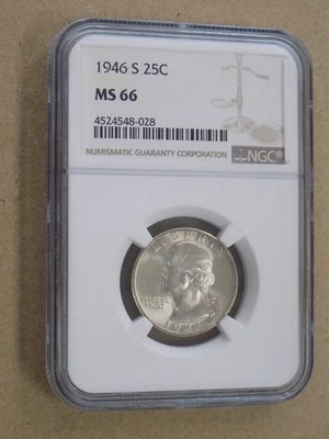 1946 S 25C Washington Silver Quarter NGC MS66 - Image 1 of 4